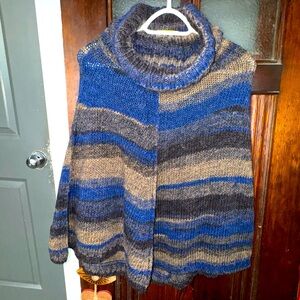 PHO made in Italy wool VINTAGE poncho gorgeous colours